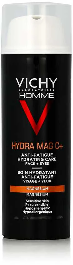 Vichy Homme Hydramag C Anti Fatigue Hydrating Care drėkinantis veido ir akių kremas vyrams, 50 ml