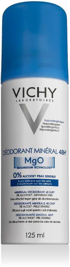 Vichy 48H Mineral MgO Dezodorantas Purškiklis, 125 ml