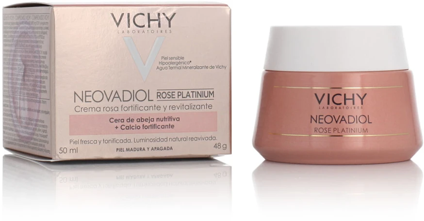 "Vichy Neovadiol Rose Platinium" švytėjimo suteikiantis bronzinio efekto dieninis kremas brandžiai odai 50ml