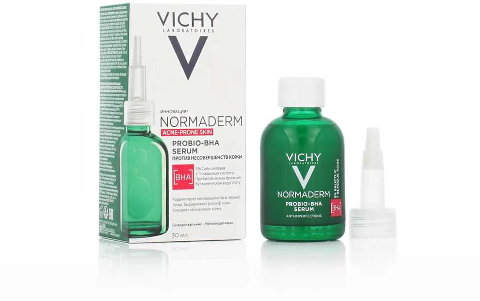 Vichy Normaderm Probio-BHA Serumas serumas aknės pažeistai odai, 30 ml