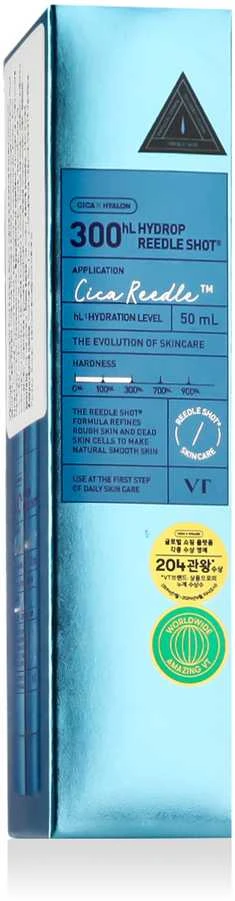 VT Cosmetics Hydrop Reedle Shot 300 hL aktyvaus poveikio drėkinamoji priemonė veidui, 50 ml