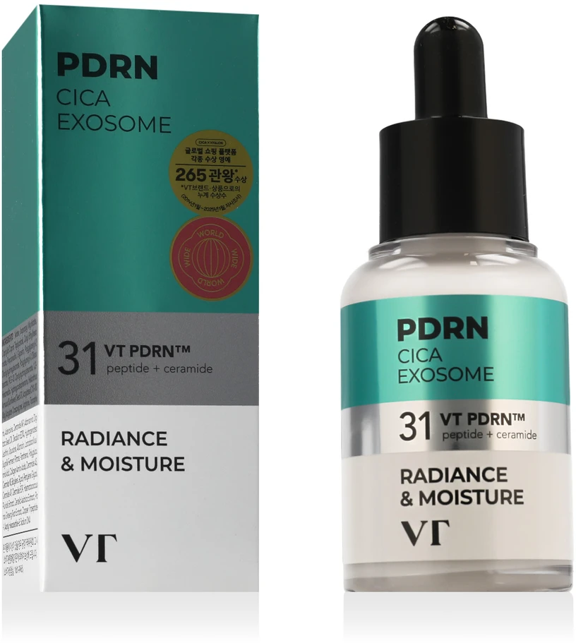 Vt Cosmetics PDRN Cica Exosome Ampoule Anti-Aging Serum su keramido peptidais veido serumas 30 ml