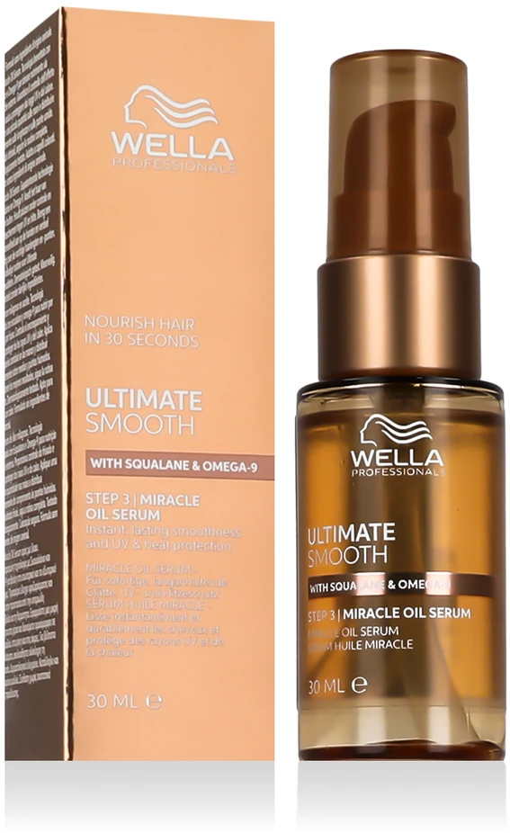 Wella Professionals Ultimate Smooth Miracle Oil Serum Aliejinis serumas skvalanu ir omega-9, 30 ml