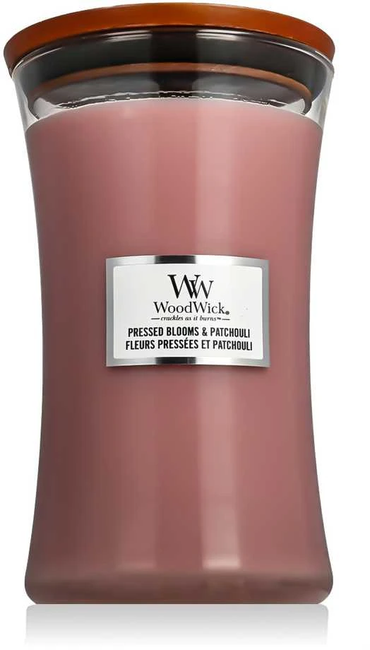 WoodWick Aromatinė žvakė (Pressed Bloom & Patchouli), 609,5 g