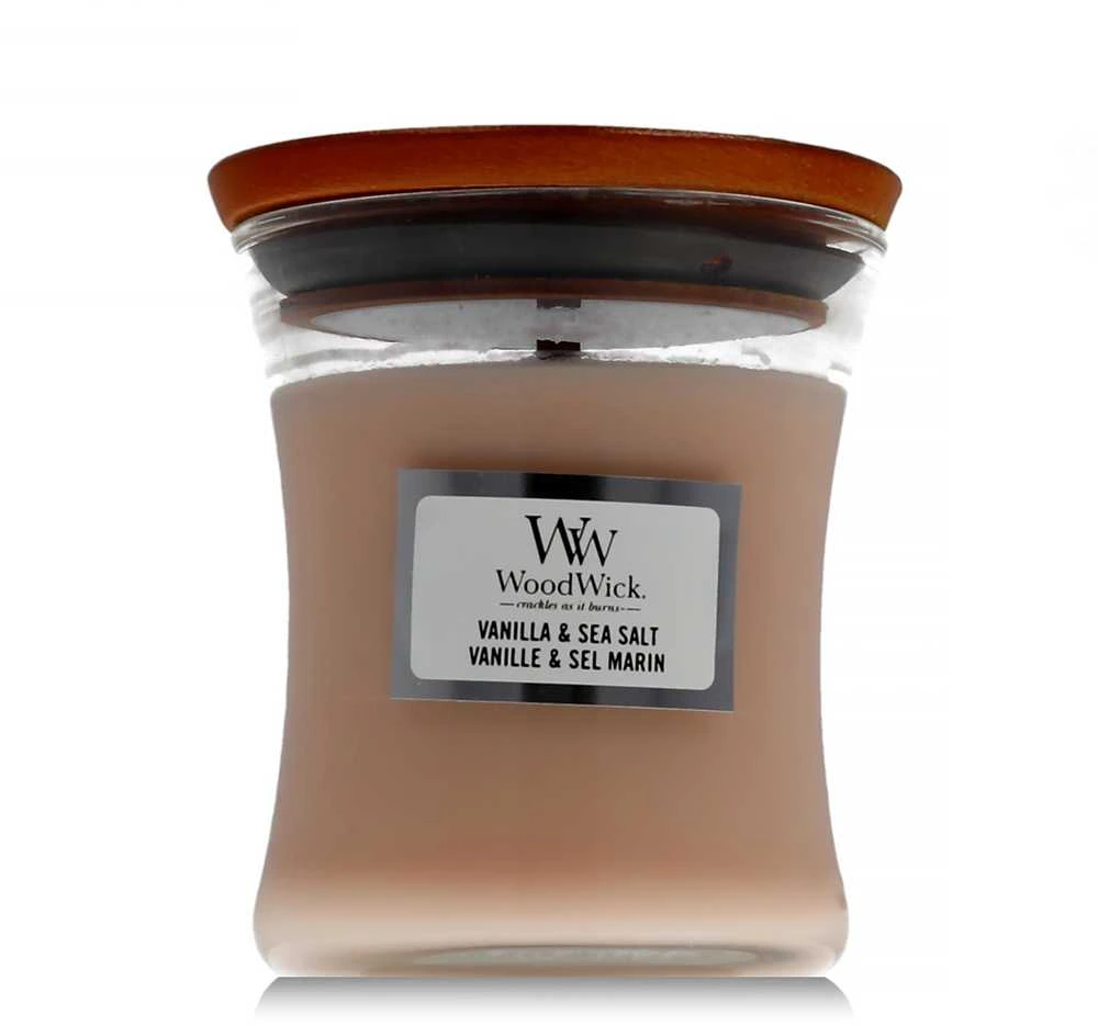 WoodWick Aromatinė žvakė (Vanilla & Sea Salt), 85 g