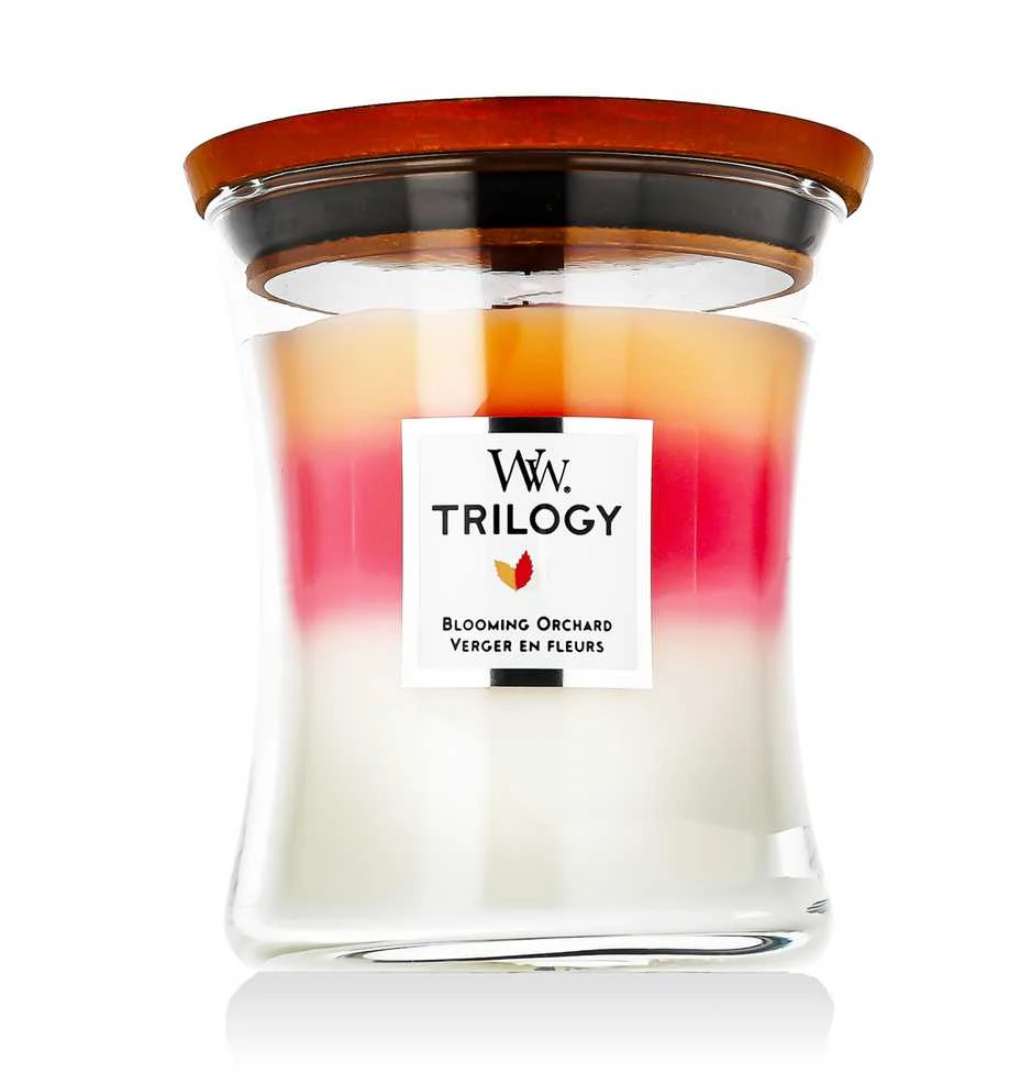 WoodWick Aromatinė žvakė (Trilogy Blooming Orchard), 275 g