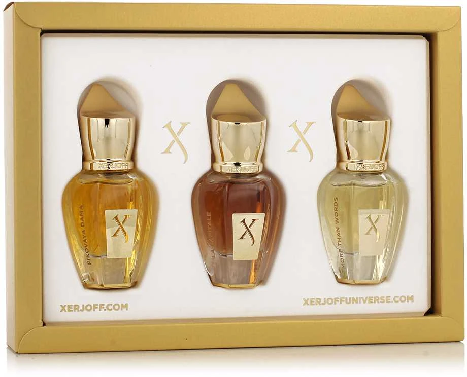 „Xerjoff Discovery Set IV“ kvepalų rinkinys unisex (kvepalai „Pikovaya Dama“ 15 ml + kvepalai „La Capitale“ 15 ml + EDP „More Than Words“ 15 ml)
