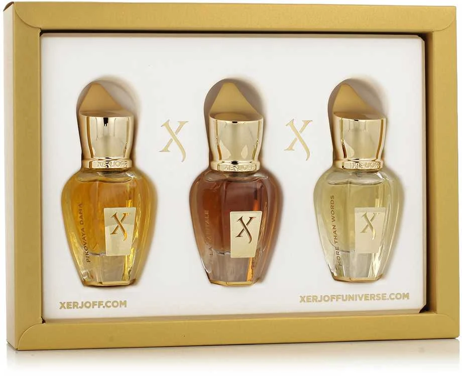 „Xerjoff Discovery Set IV“ kvepalų rinkinys unisex (kvepalai „Pikovaya Dama“ 15 ml + kvepalai „La Capitale“ 15 ml + EDP „More Than Words“ 15 ml)