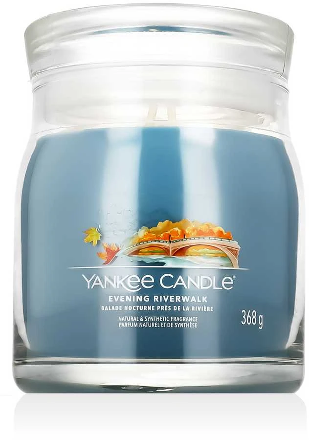 Yankee Candle aromatinė žvakė Signature stiklinė vidutinio dydžio Evening Riverwalk 368 g