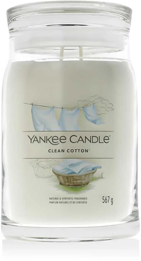Yankee Candle Signature Clean Cotton kvapni žvakė, 411 g
