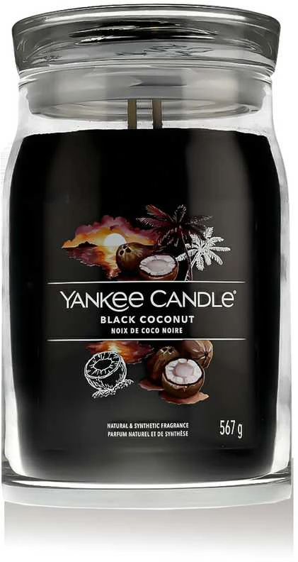 Yankee Candle Aromatinė žvakė "Signature", didelė stiklinė "Juodas Coconut" 567 g