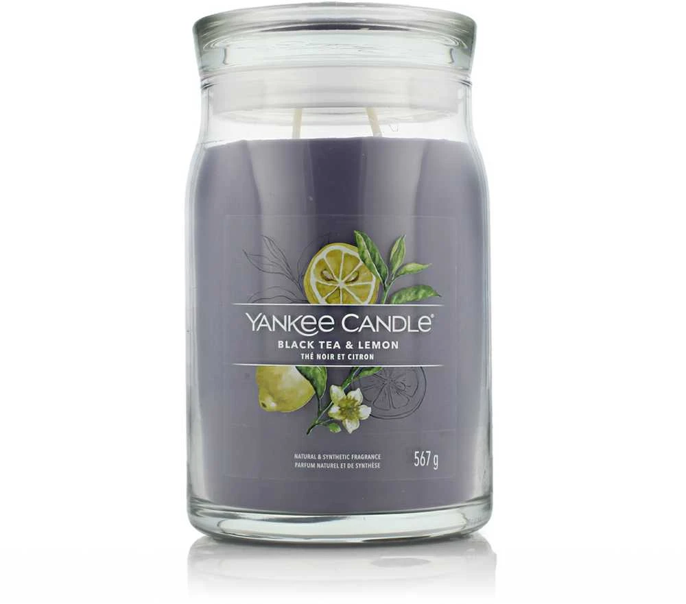 Yankee Candle Aromatinė žvakė "Signature large glass Juodas Tea - Lemon" 567 g