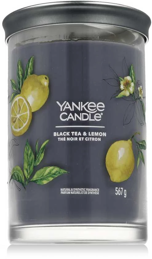 Yankee Candle Aromatinė žvakė Signature tumbler large Juodas Tea - Lemon 567 g