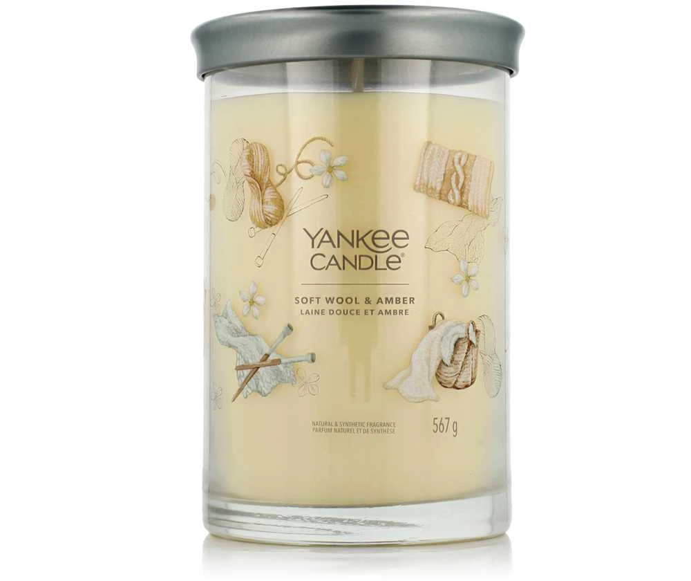 Yankee Candle Aromatinė žvakė Signatūrinis indelis didelis Soft Wool - Amber 567 g