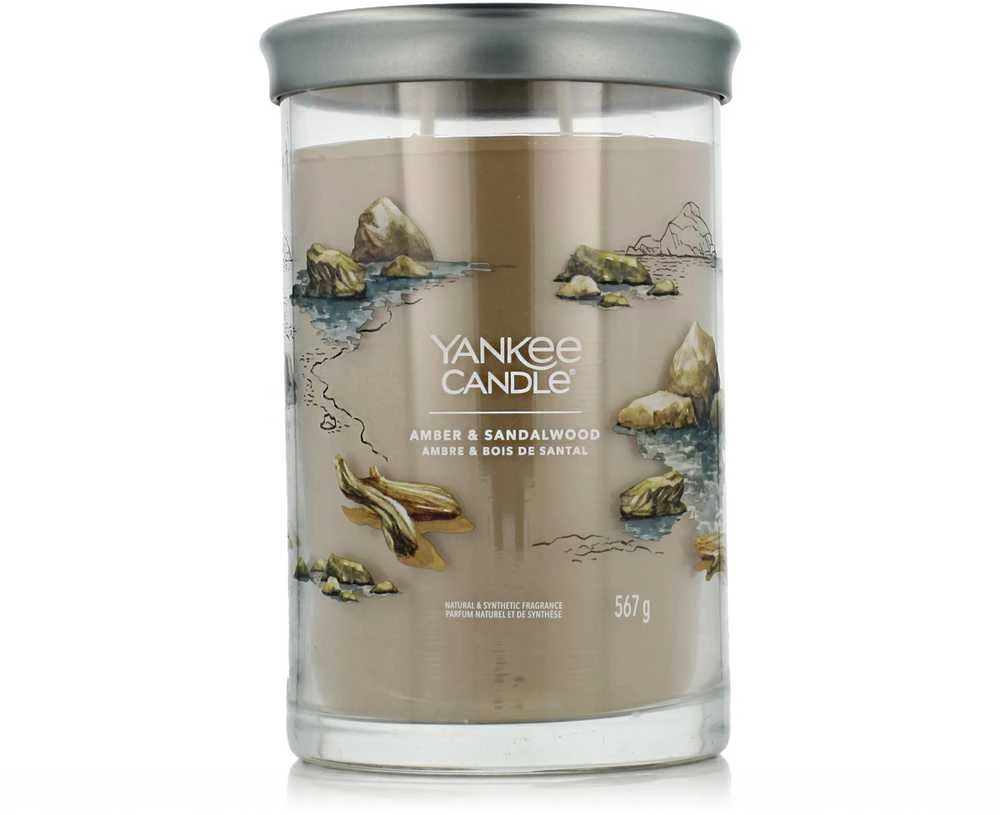 Yankee Candle Aromatinė žvakė Signature glass large Amber - Sandalwood 567 g