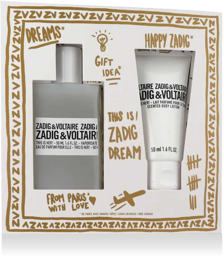 Zadig & Voltaire This Is Her! rinkinys moterims (kvepalai EDP, 50 ml + kūno losjonas, 50 ml)