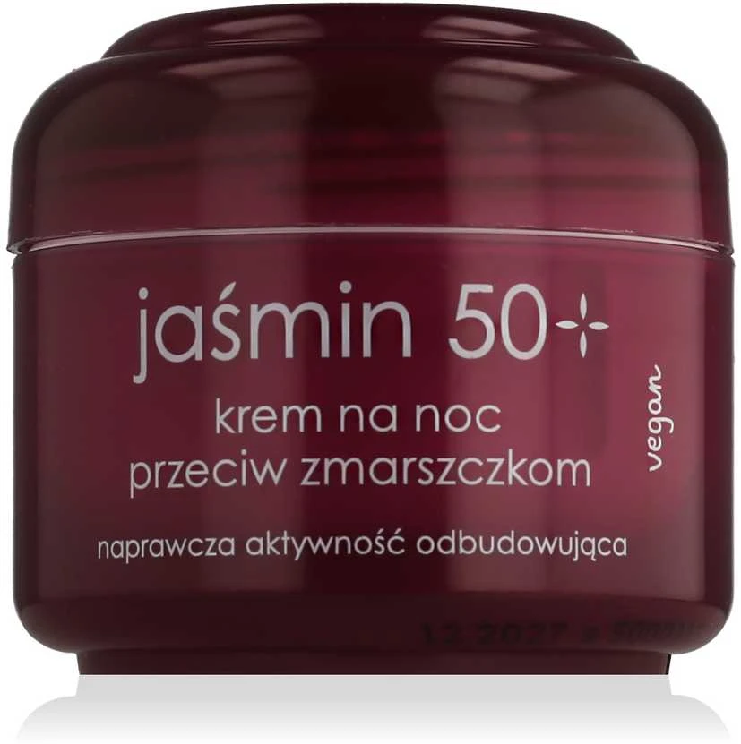 Ziaja Jasmine Night Skin Kreminis naktinis veido kremas nuo raukšlių, 50 ml