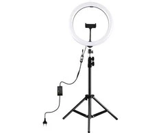 Puluz LED žiedinė lempa 30cm, su trikoju stovu iki 1.1m ir telefono laikikliu