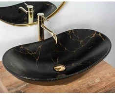 PASTATOMAS PRAUSTUVAS „REA ROYAL 60 Juodas MARBLE" Juodas MATINIS