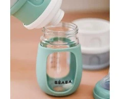 BEABA 4 SKYRIŲ PIENO MILTELIŲ DOZATORIUS IR UŽKANDŽIŲ DĖŽUTĖ, COTTON/SAGE Žalias