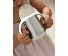 BEABA METALINĖ GERTUVĖ SU ŠIAUDELIU, 250 ML, CLAY