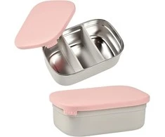 BEABA METALINĖ REGULIUOJAMŲ SKYRIŲ PIETŲ DĖŽUTĖ, DUSTY ROSE