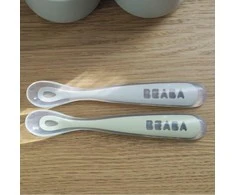 BEABA PRADINIO MAITINIMO SILIKONINIŲ 2 VNT.ŠAUKŠTELIŲ RINKINYS SU DĖŽUTE, CLAY/MISTY Žalias