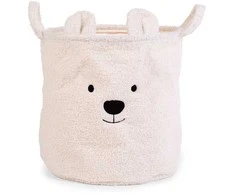 CHILDHOME DAIKTŲ IR ŽAISLŲ LAIKYMO KREPŠYS 40X40X40 CM, TEDDY OFF Baltas