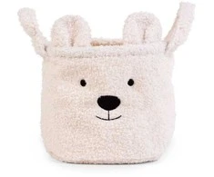 CHILDHOME DAIKTŲ IR ŽAISLŲ LAIKYMO KREPŠYS 25X20X20 CM, TEDDY OFF Baltas