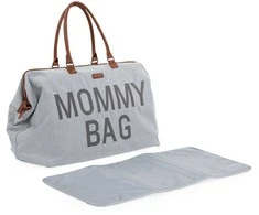 CHILDHOME DIDELIS MAMOS REIKMENŲ KREPŠYS MOMMY BAG, CANVAS - Pilkas
