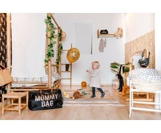 CHILDHOME DIDELIS MAMOS REIKMENŲ KREPŠYS MOMMY BAG, Juodas GOLD