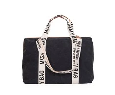 CHILDHOME DIDELIS MAMOS REIKMENŲ KREPŠYS MOMMY BAG SIGNATURE, CANVAS – Juodas
