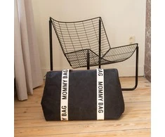 CHILDHOME DIDELIS MAMOS REIKMENŲ KREPŠYS MOMMY BAG SIGNATURE, CANVAS – Juodas