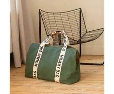 CHILDHOME DIDELIS MAMOS REIKMENŲ KREPŠYS MOMMY BAG SIGNATURE, CANVAS – Žalias