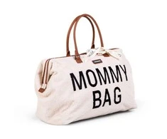 CHILDHOME DIDELIS MAMOS REIKMENŲ KREPŠYS MOMMY BAG, TEDDY OFF Baltas