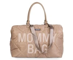 CHILDHOME DIDELIS MAMOS REIKMENŲ KREPŠYS MOMMY BAG, PUFFERED - BEIGE