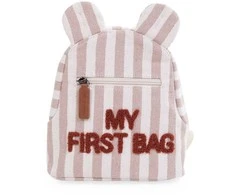 CHILDHOME VAIKIŠKA KUPRINĖ MY FIRST BAG, STRIPES NUDE/TERRACOTTA