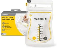MEDELA EASY POUR MOTINOS PIENO LAIKYMO MAIŠELIAI, 210 ML, 100 VNT.