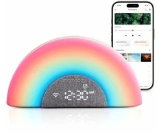 MOMCOZY BALTOJO TRIUKŠMO APARATAS ŽADINTUVAS DREAMSYNC™ SU VAIVORYKŠTĖS ŠVIESA, Pilkas