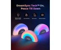 MOMCOZY BALTOJO TRIUKŠMO APARATAS ŽADINTUVAS DREAMSYNC™ SU VAIVORYKŠTĖS ŠVIESA, Pilkas