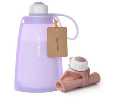 MOMCOZY DAUGKARTINIAI SILIKONINIAI PIENO IR MAISTO LAIKYMO MAIŠELIAI, 5 VNT., VIOLETINIAI