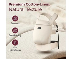MOMCOZY ERGONOMINĖ KŪDIKIŲ NEŠIOKLĖ PUREHUG IŠ NATŪRALAUS LINO, LIGHT AMBER