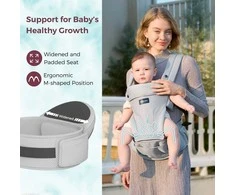 MOMCOZY KŪDIKIŲ NEŠIOKLĖ MOVE2FIT 2IN1 SU KLUBŲ SĖDYNE, SU TINKLELIU, PILKA