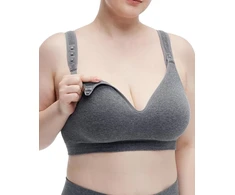 MOMCOZY MEDVILNINĖ MAITINIMO LIEMENĖLĖ DIDESNEI KRŪTINEI BUSTY, PILKA, XL