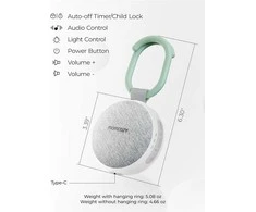 MOMCOZY MOBILUS BALTOJO TRIUKŠMO APARATAS SU NAKTINE ŠVIESA
