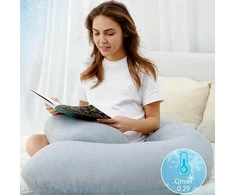 MOMCOZY MULTIFUNKCINĖ NĖŠČIOSIOS PAGALVĖ SU VĖSINANČIU AUDINIU, U FORMOS