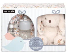 SUAVINEX BABY COLOGNE DOVANŲ RINKINYS: KVAPUSIS VANDUO KŪDIKIAMS 100 ML IR 50 ML, PLIUŠINIS ZUIKUTIS
