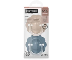 SUAVINEX FIZIOLOGINIS ČIULPTUKAS SX PRO WONDER, 6-18 MĖN., DEEP BEIGE/Mėlynas, 2 VNT.