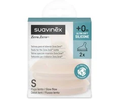 SUAVINEX LĖTOS SROVĖS ŽINDUKAI ZERO ZERO ANTI-COLIC BUTELIUKAMS, NUO +0 MĖN., 2 VNT., LIGHT