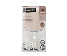 SUAVINEX STIKLINIS ANTI-COLIC BUTELIUKAS SX PRO SU LĖTOS SROVĖS FIZIOLOGINIU ŽINDUKU, 120 ML, NUO 0 MĖN., WONDERLAND Rožinis